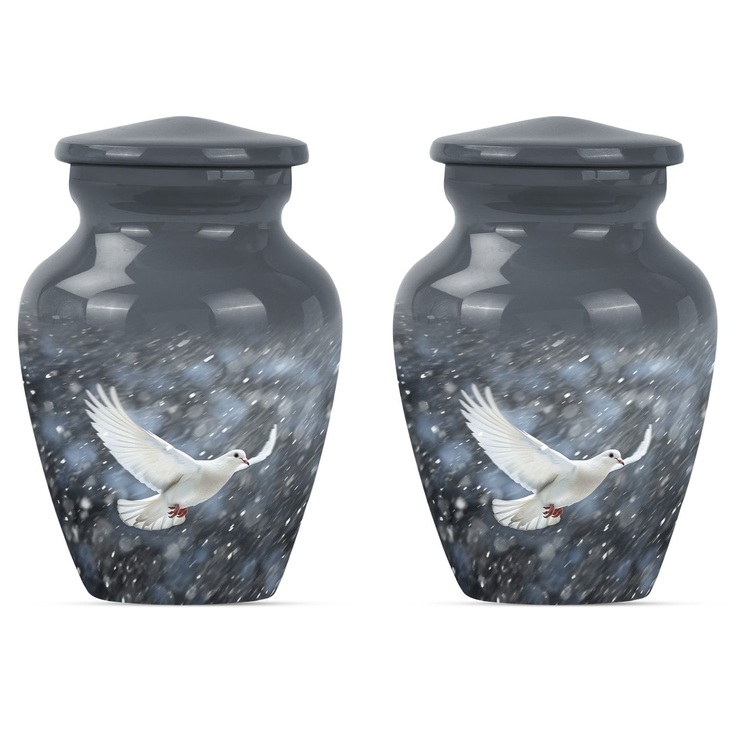 10-inch aluminium dove urn.