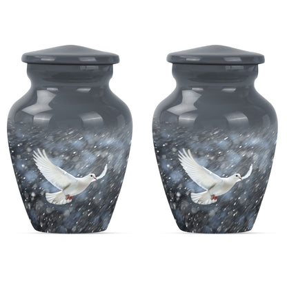 10-inch aluminium dove urn.