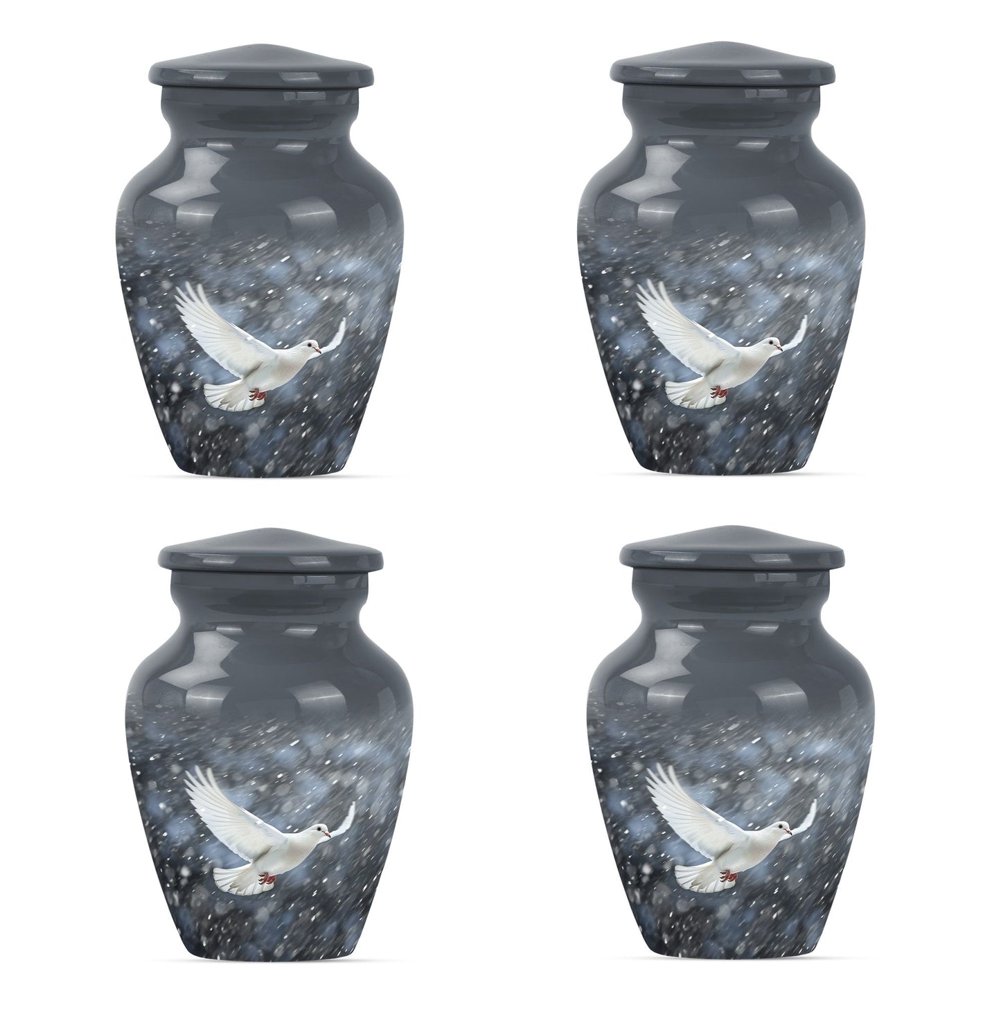 10-inch aluminium dove urn.