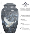 10-inch aluminium dove urn.