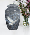 10-inch aluminium dove urn.