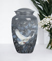 10-inch aluminium dove urn.