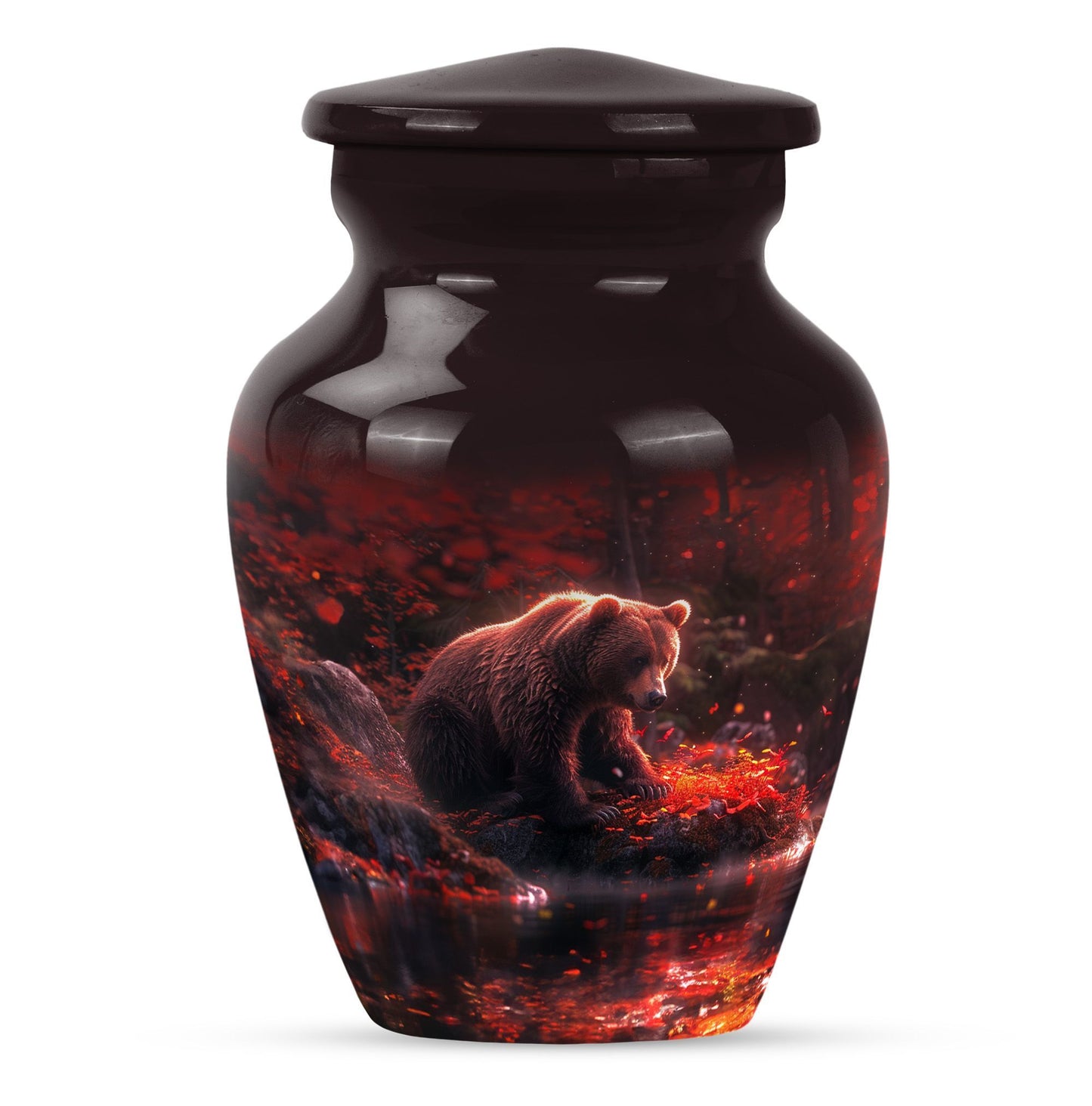 Classic 10-inch aluminium Large Bear Urn for cremation ashes