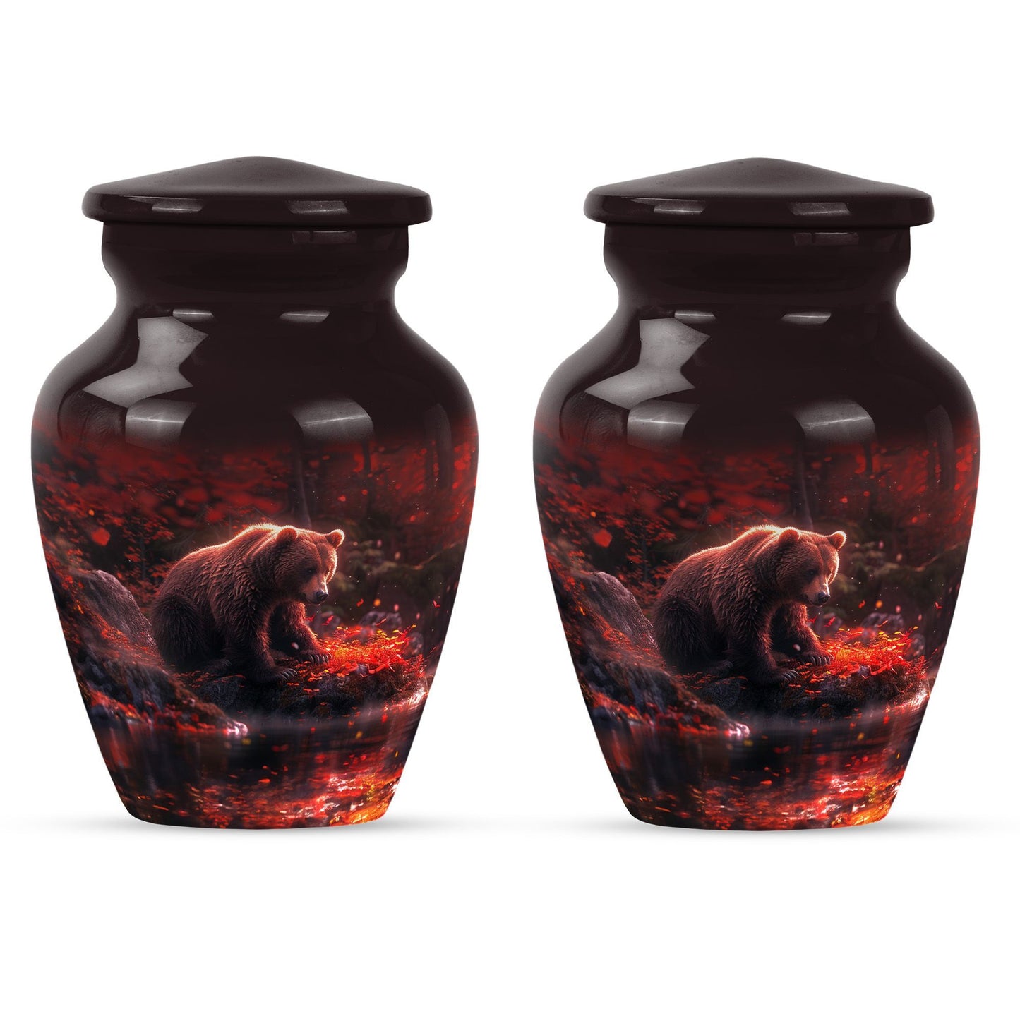 Classic 10-inch aluminium Large Bear Urn for cremation ashes