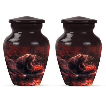 Classic 10-inch aluminium Large Bear Urn for cremation ashes