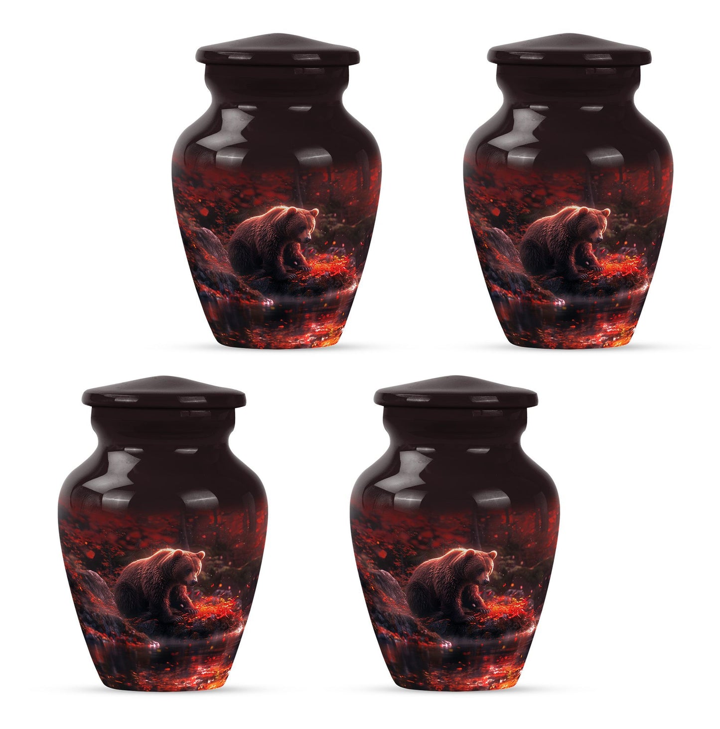 Classic 10-inch aluminium Large Bear Urn for cremation ashes