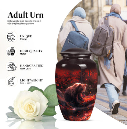 Classic 10-inch aluminium Large Bear Urn for cremation ashes
