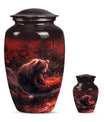 Classic 10-inch aluminium Large Bear Urn for cremation ashes