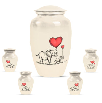 classic Elephant family urn for human ashes.