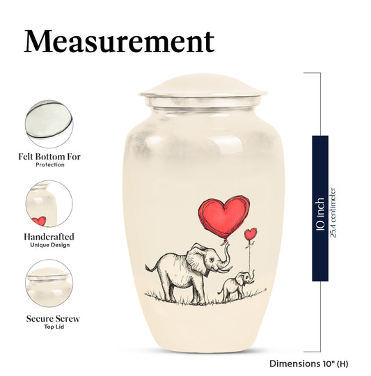classic Elephant family urn for human ashes.