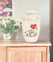 classic Elephant family urn for human ashes.