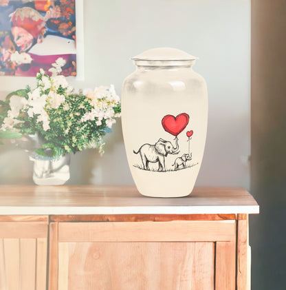 classic Elephant family urn for human ashes.