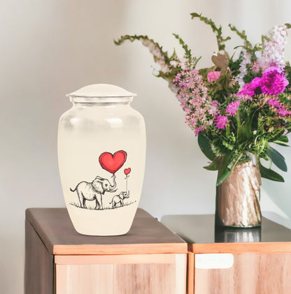 classic Elephant family urn for human ashes.