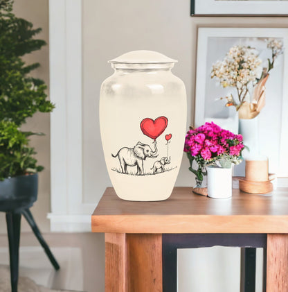classic Elephant family urn for human ashes.