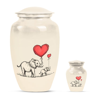classic Elephant family urn for human ashes.