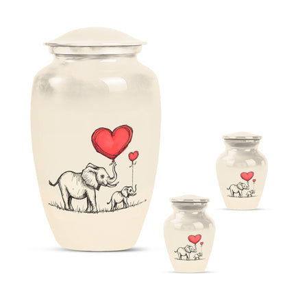 classic Elephant family urn for human ashes.