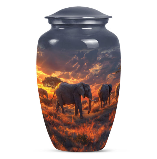 Classic elephant family urn for adult ashes 