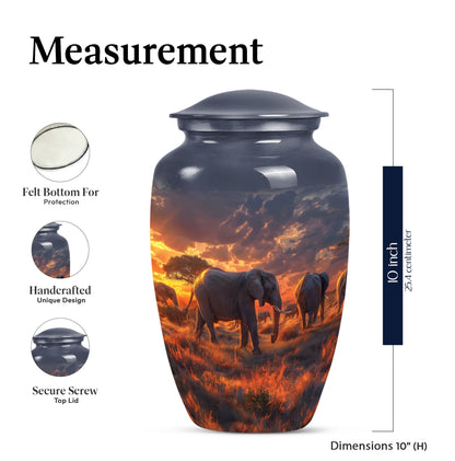 Classic elephant family urn for adult ashes 