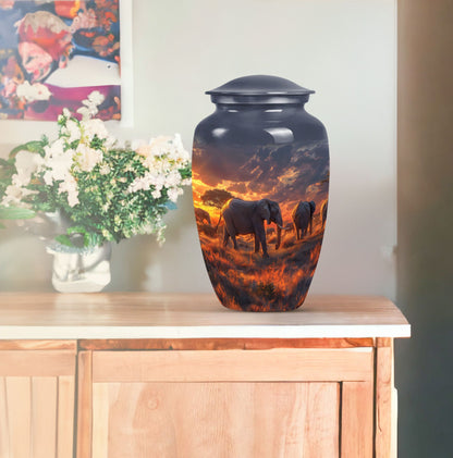 Classic elephant family urn for adult ashes 