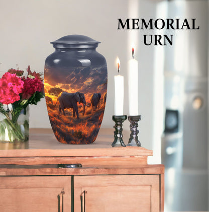 Classic elephant family urn for adult ashes 