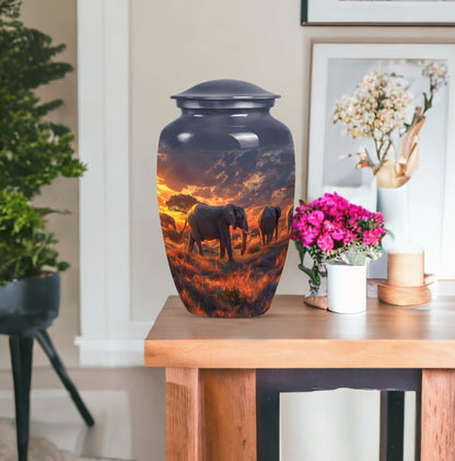 Classic elephant family urn for adult ashes 