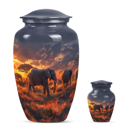 Classic elephant family urn for adult ashes 