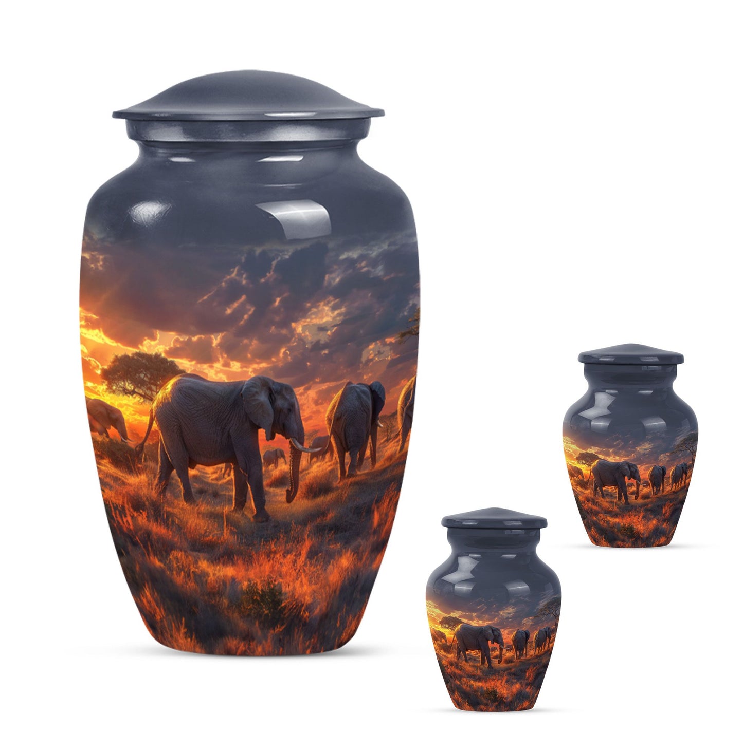 Classic elephant family urn for adult ashes 