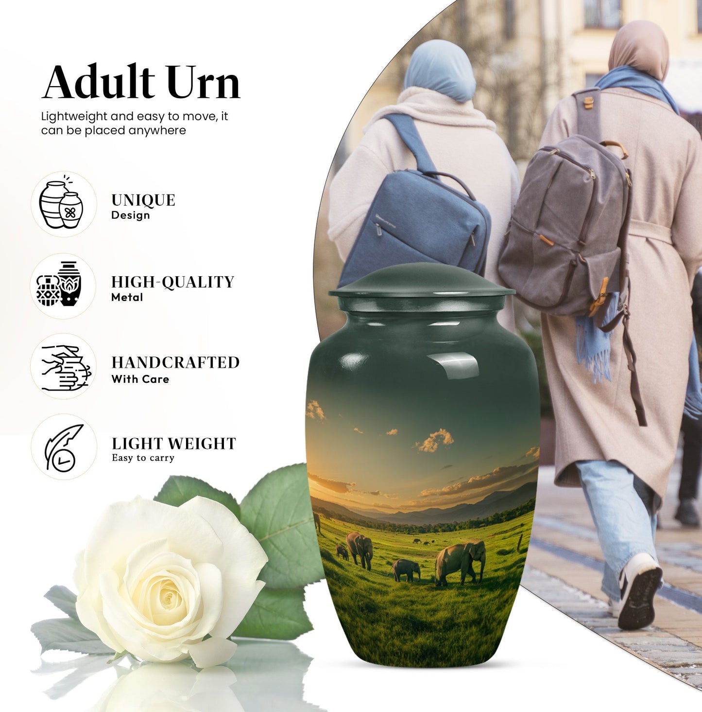 elephant family urn for cremation