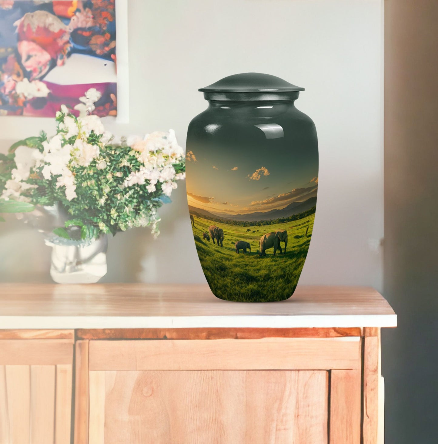 elephant family urn for cremation