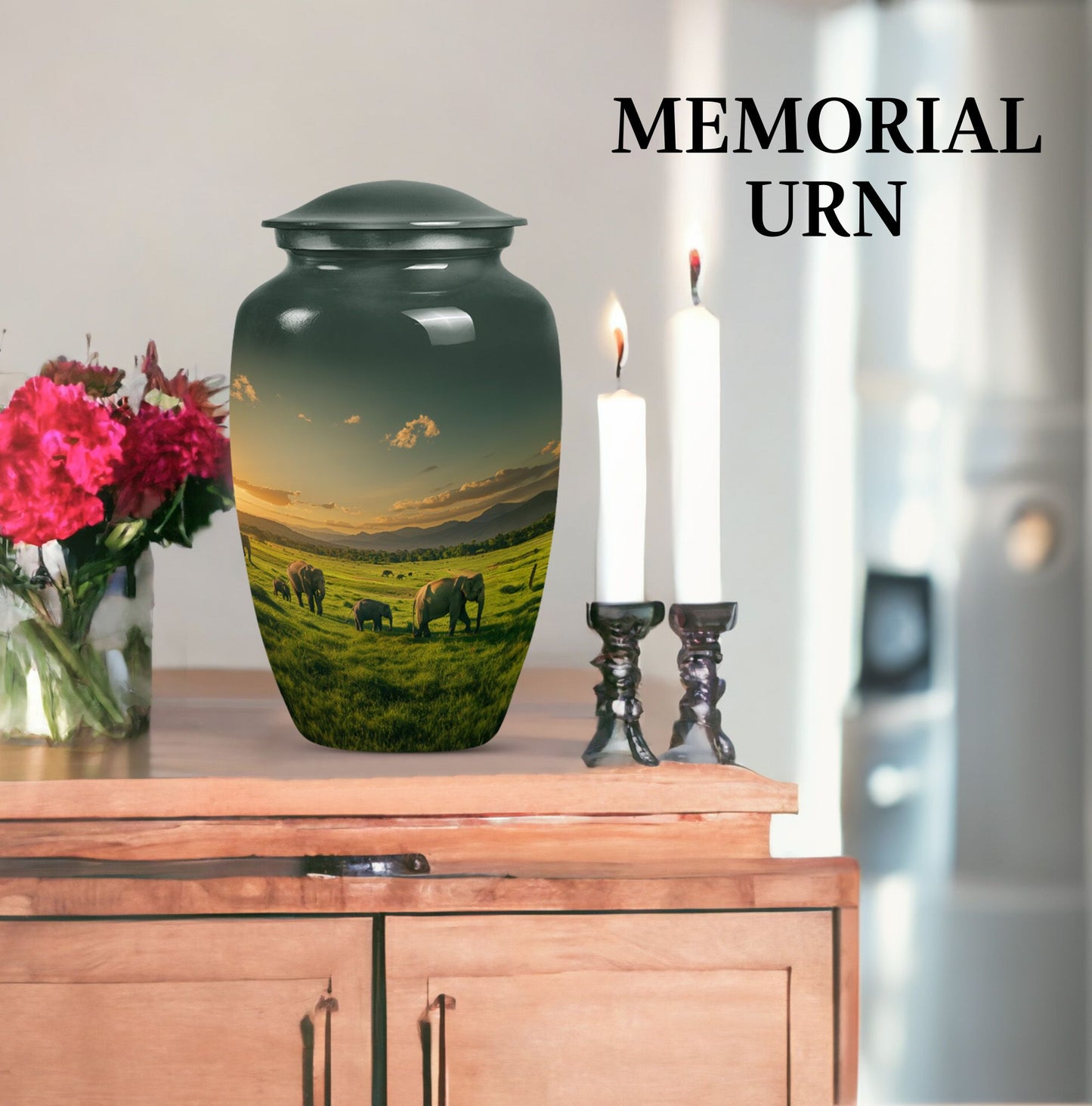 elephant family urn for cremation