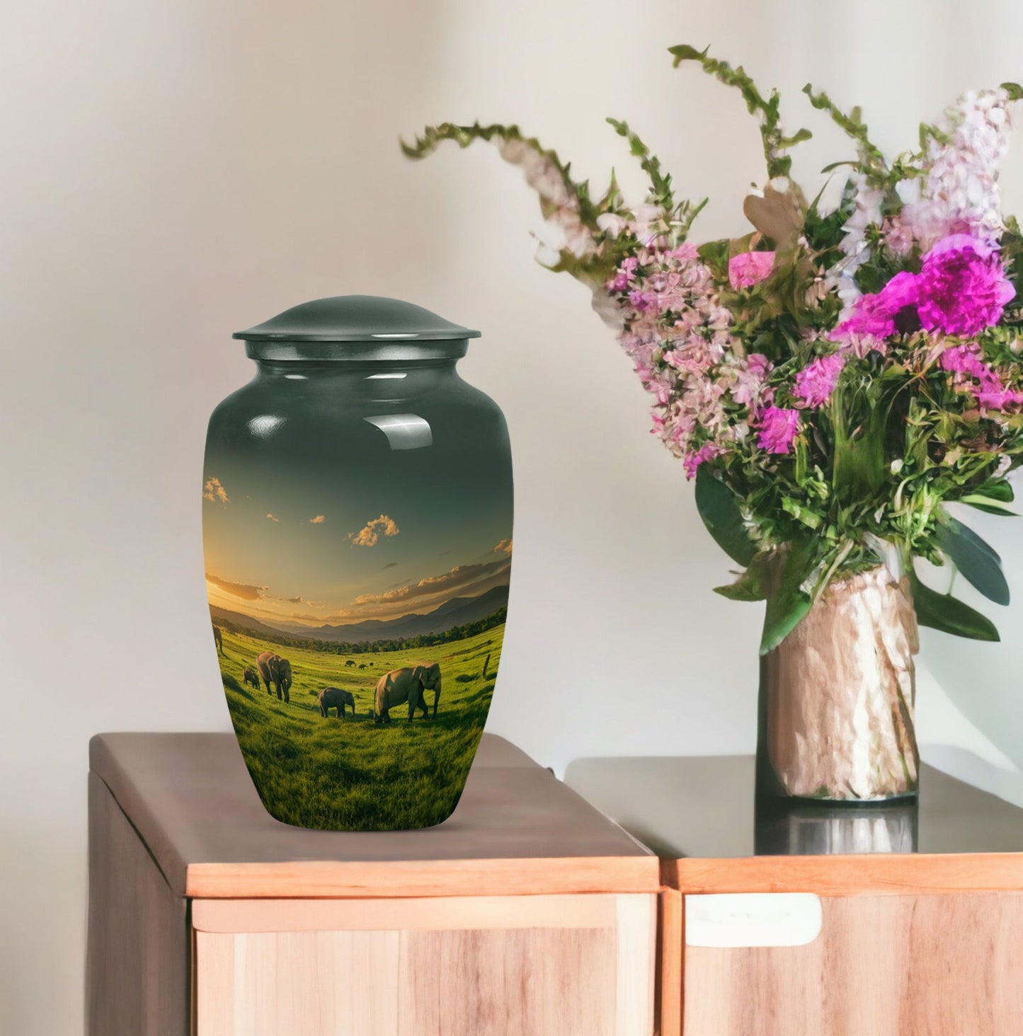 elephant family urn for cremation