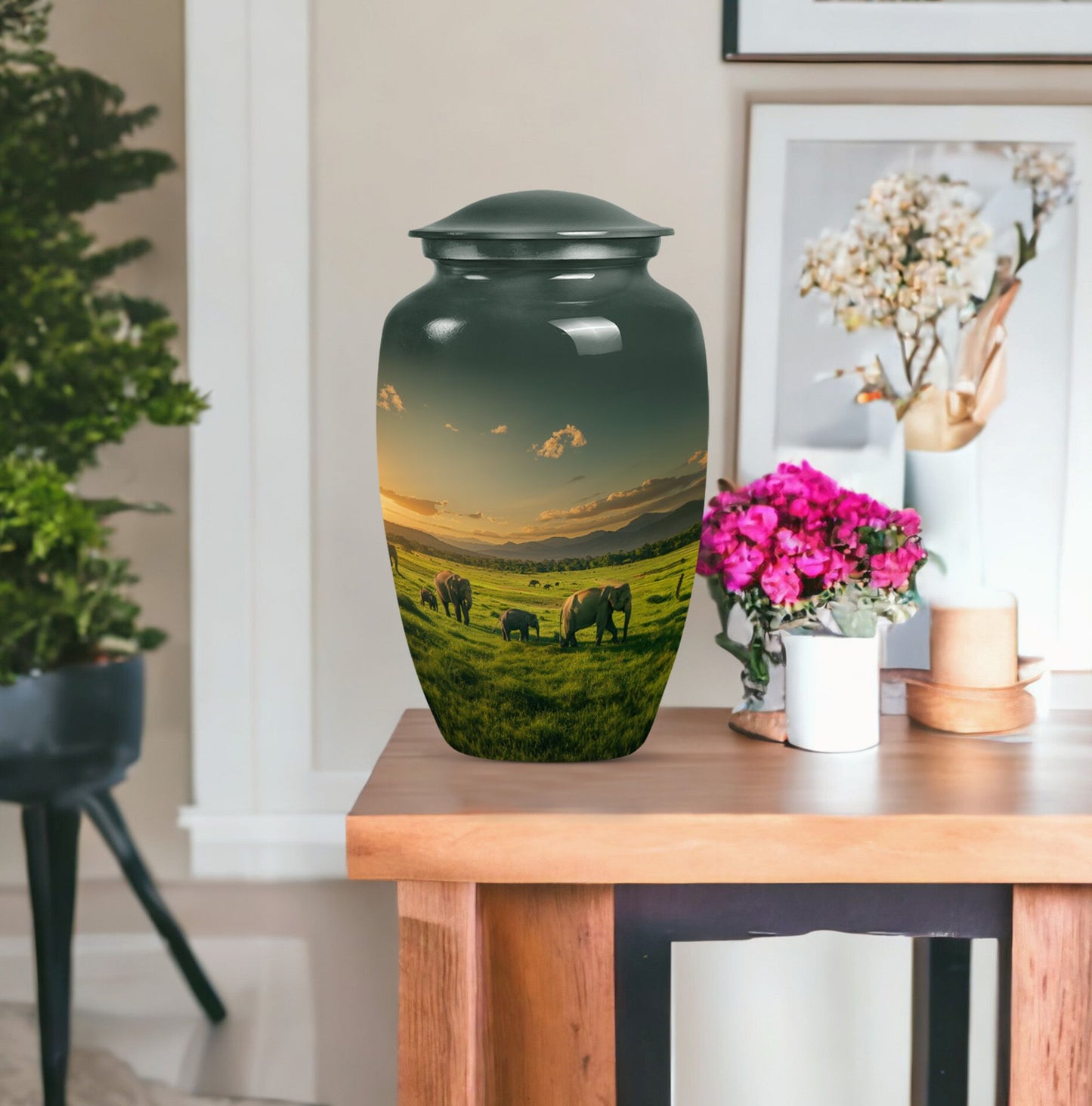 elephant family urn for cremation