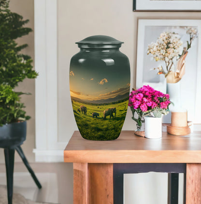 elephant family urn for cremation