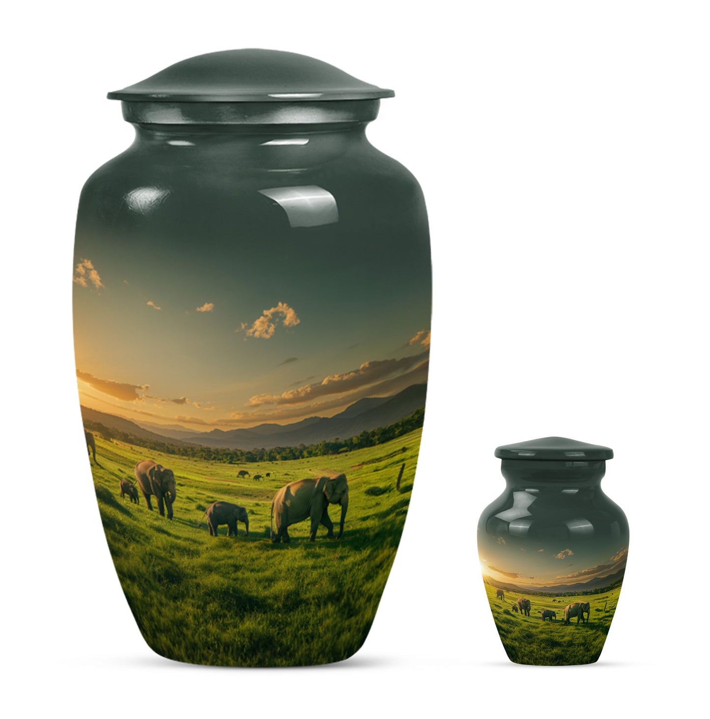 elephant family urn for cremation