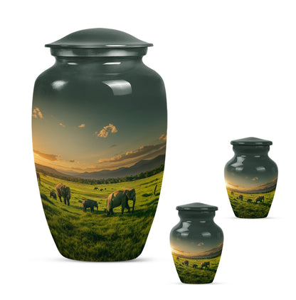 elephant family urn for cremation
