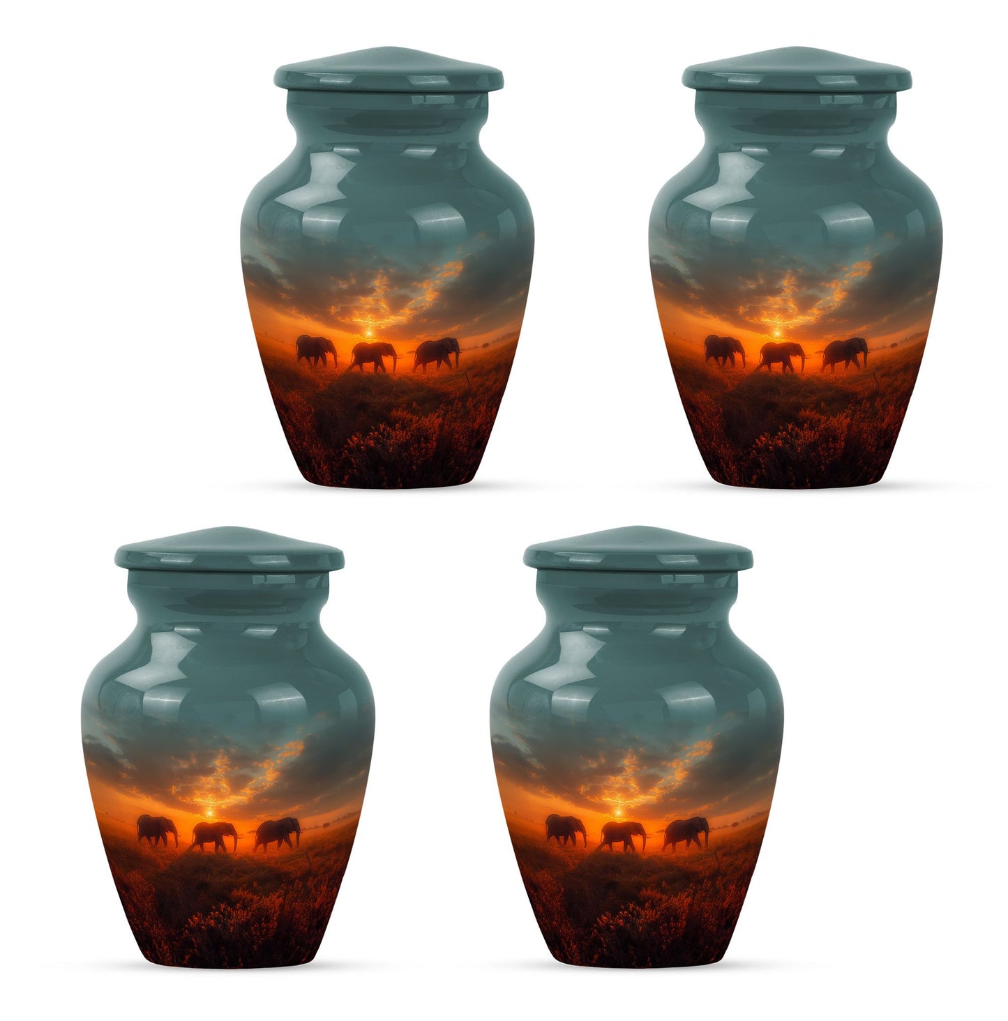 Personalized Elephant Cremation Urn for Men & Women - 10-inch, 200 cu in - Yatskia