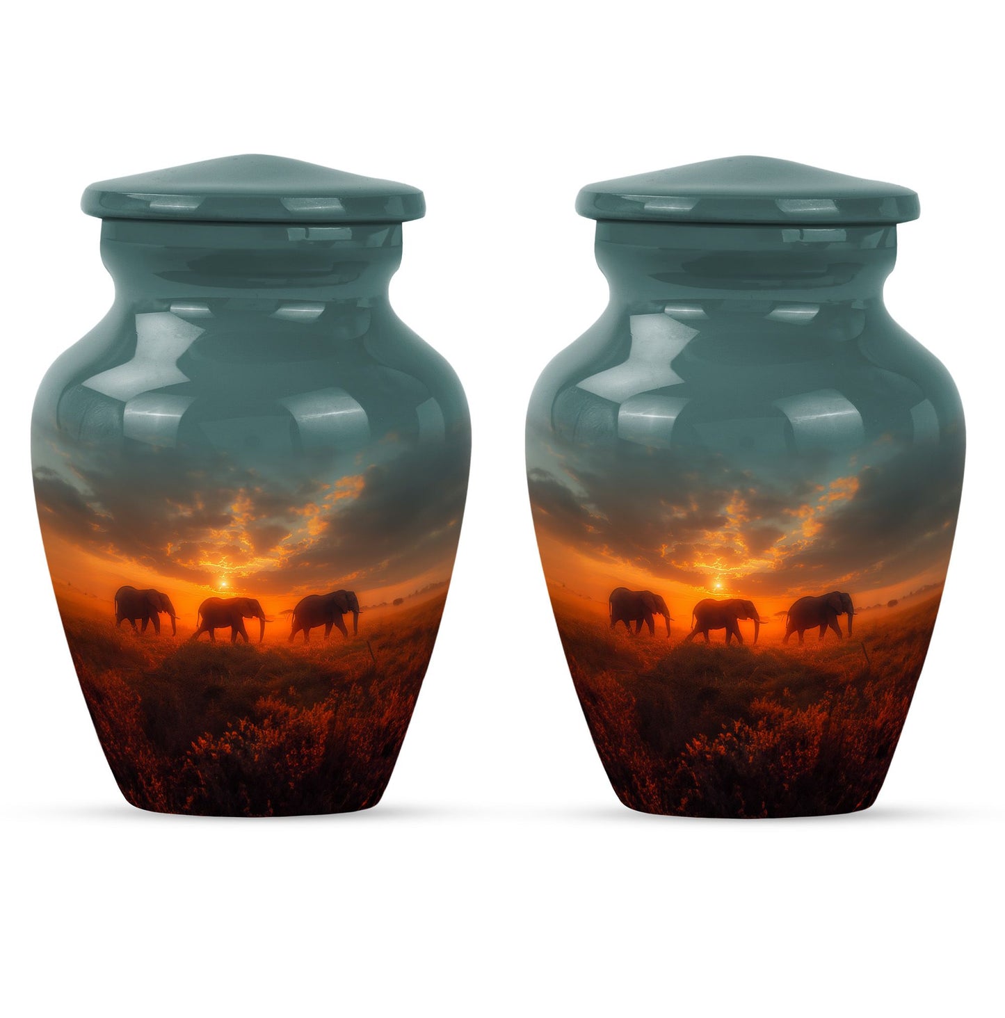 Personalized Elephant Cremation Urn for Men & Women - 10-inch, 200 cu in - Yatskia