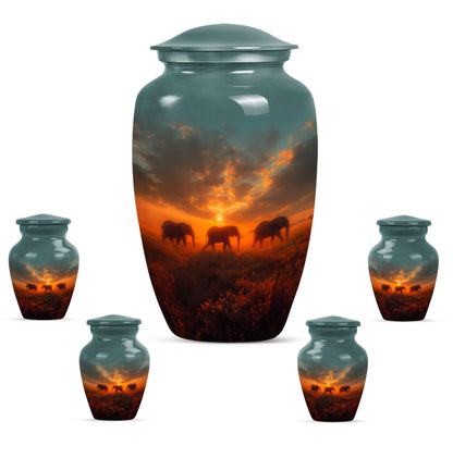 Personalized Elephant Cremation Urn for Men & Women - 10-inch, 200 cu in - Yatskia