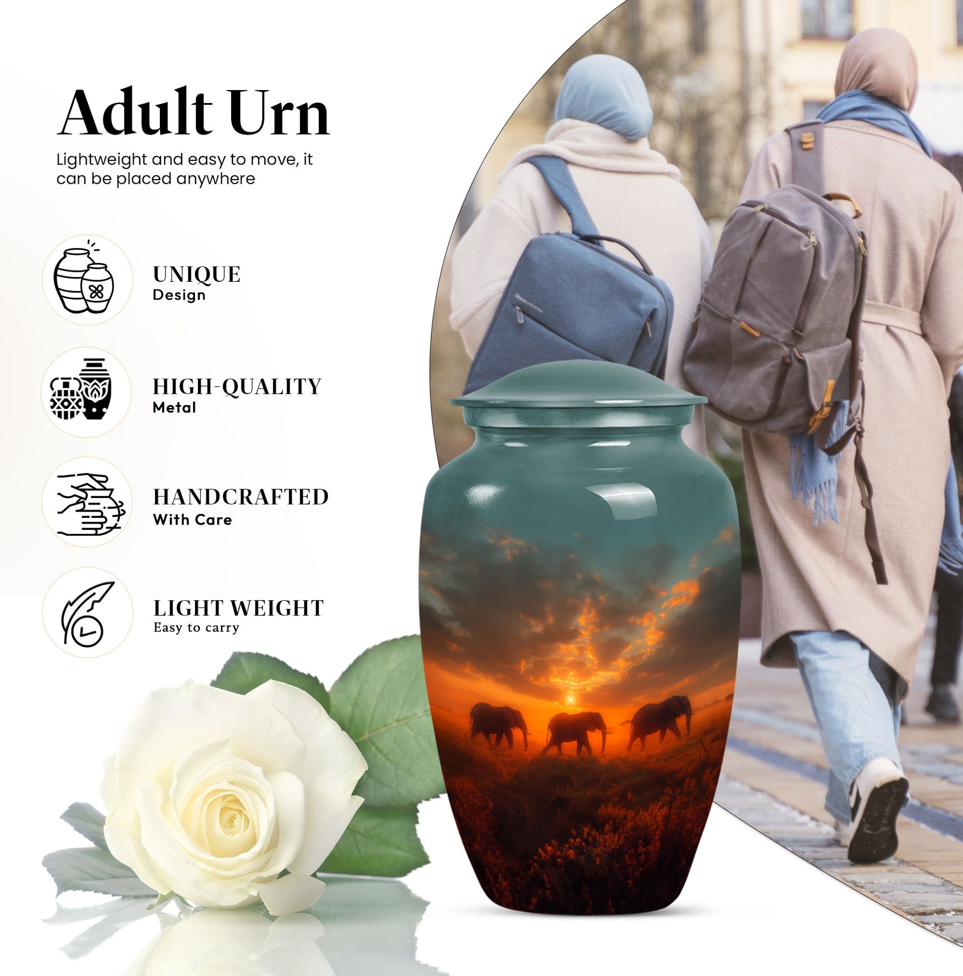  elephant family urn for mom