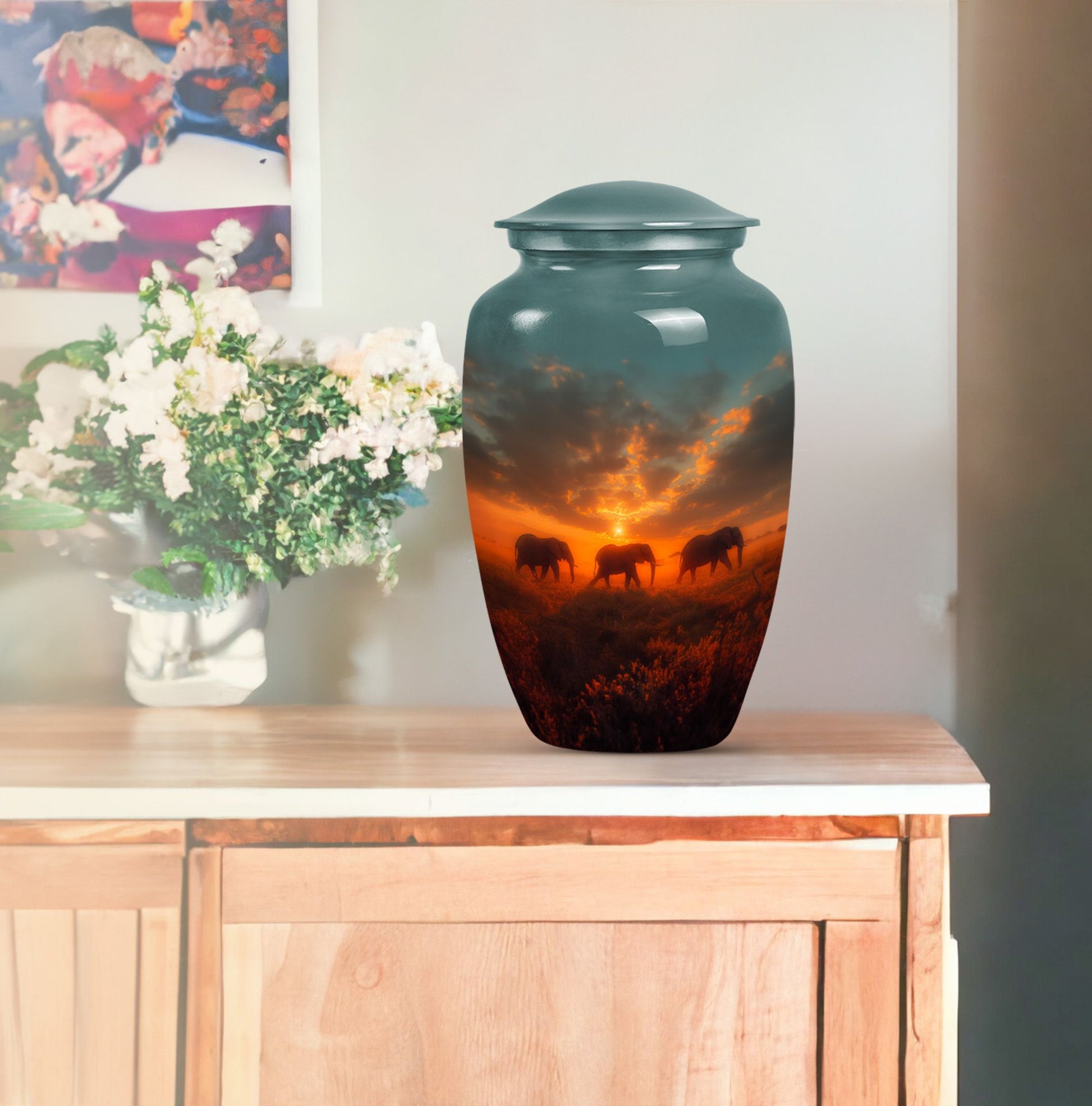  elephant family urn for mom