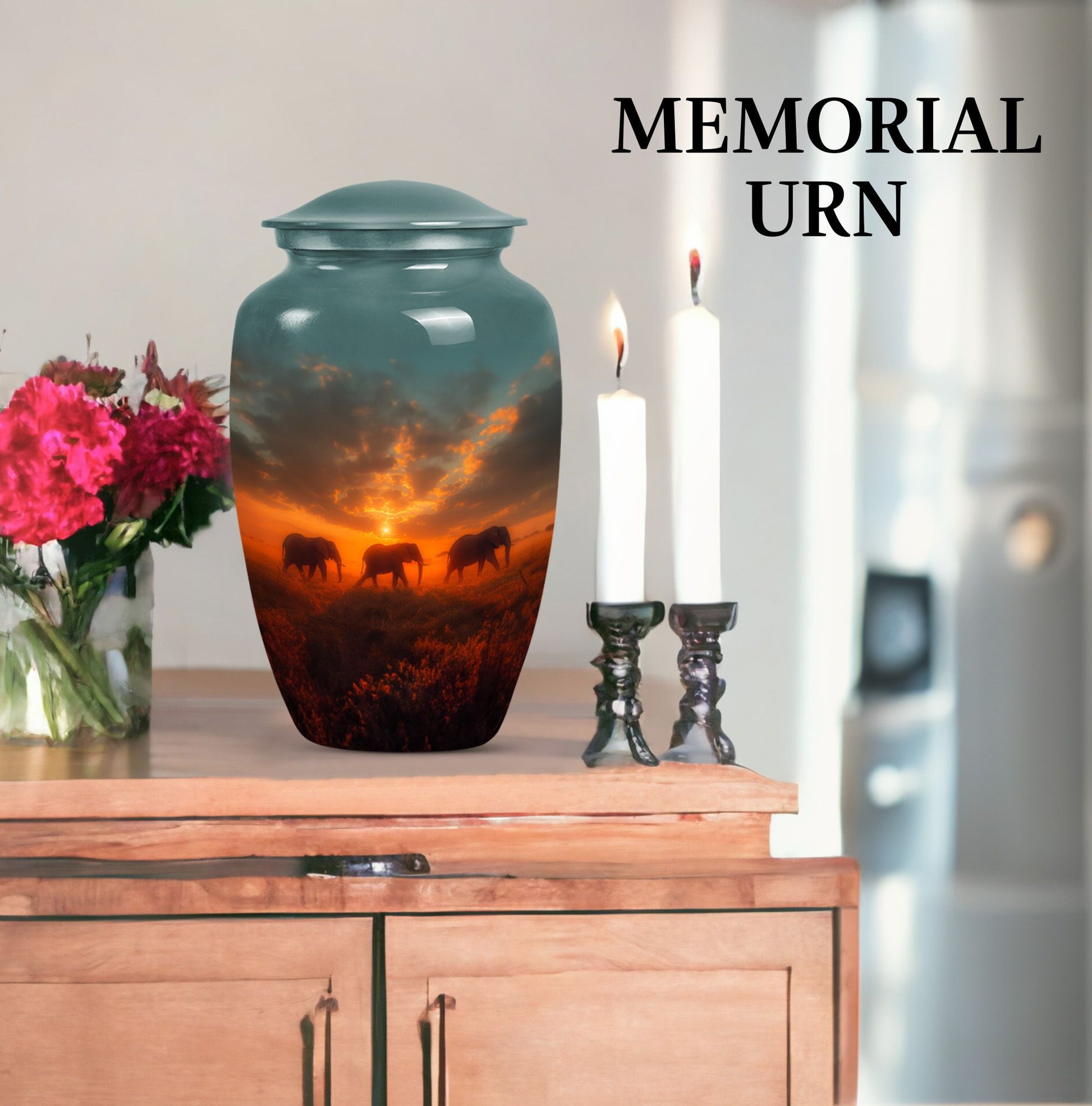  elephant family urn for mom