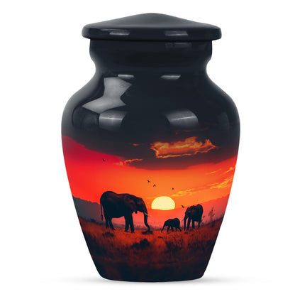 10-inch classic elephant family urn with engraving option,