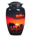 Elephant Family Medium Size Urn Funeral, Ashes Urn