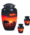 Elephant Family Medium Size Urn Funeral, Ashes Urn
