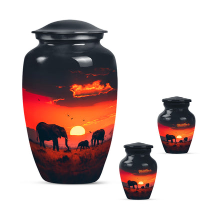 Personalized Elephant Keepsake Urn for Human Ashes - 10-inch, 200 cu in - Yatskia