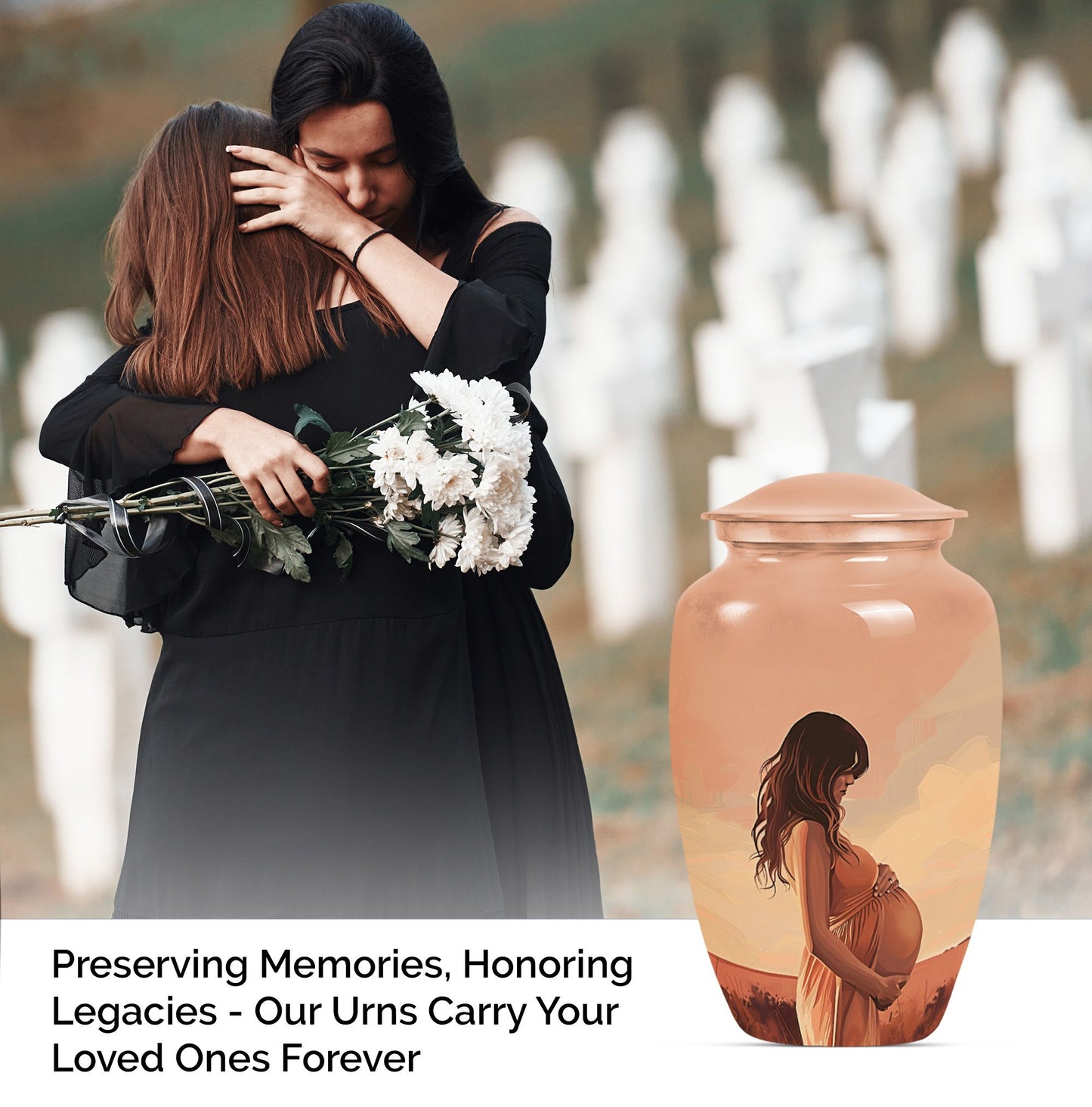 10 inch abstract design memorial urn.