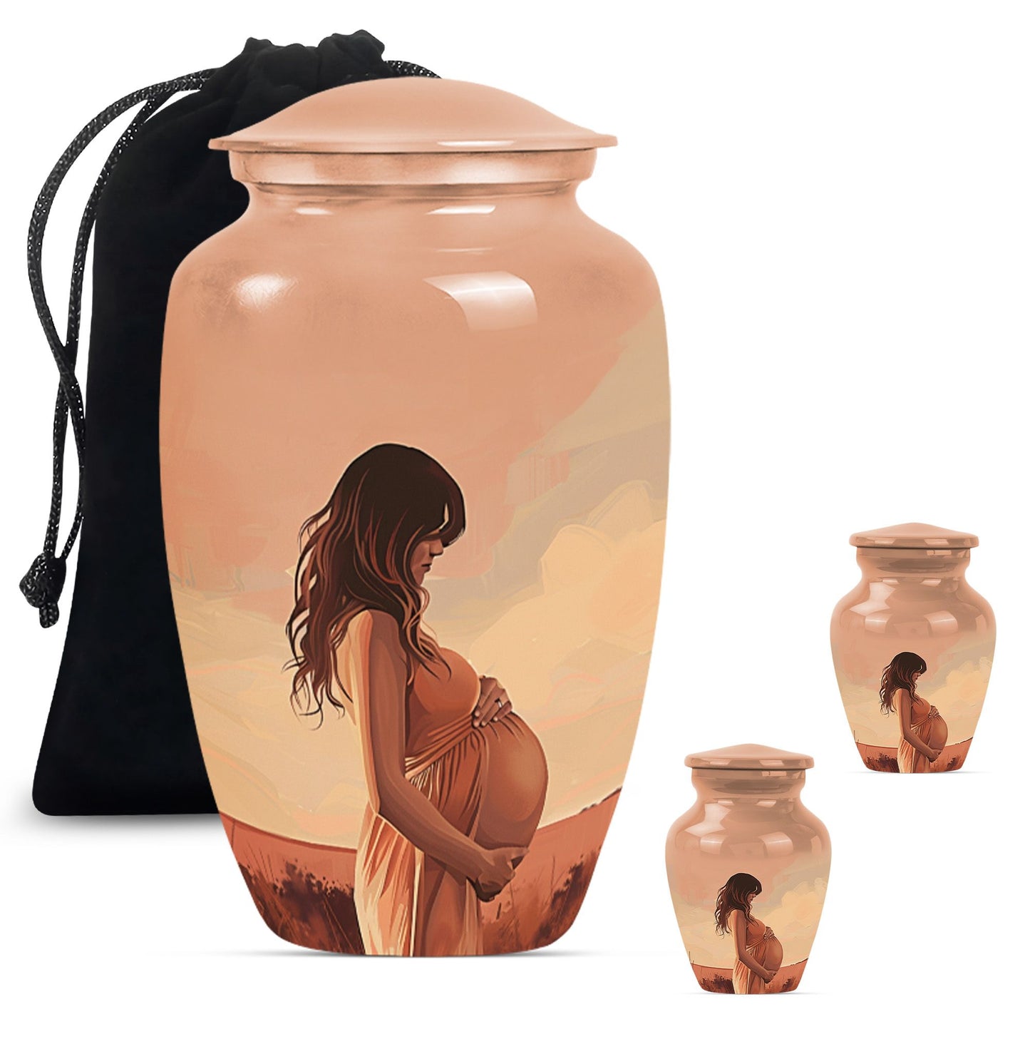 10 inch abstract design memorial urn.