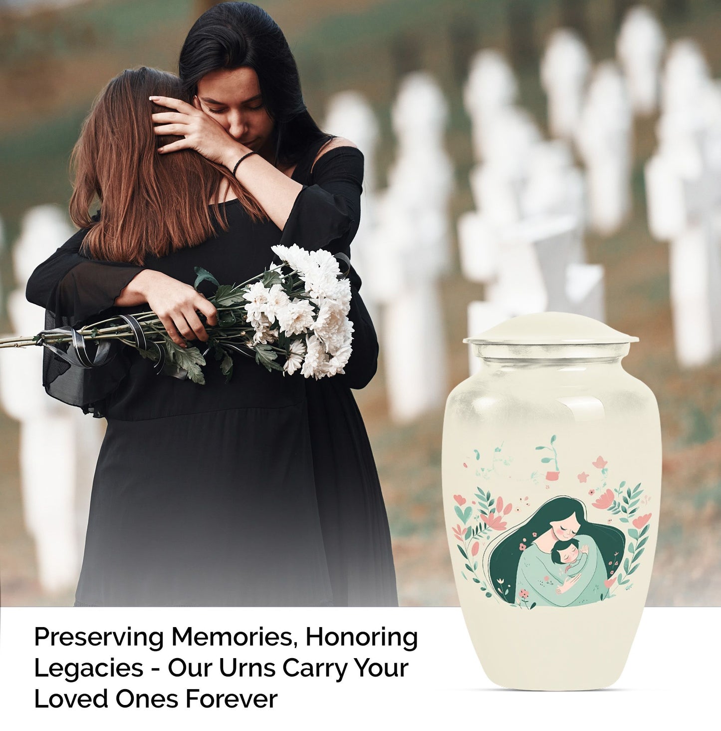 10 Inch Classic Aluminium Urn for mom or dad ashes.