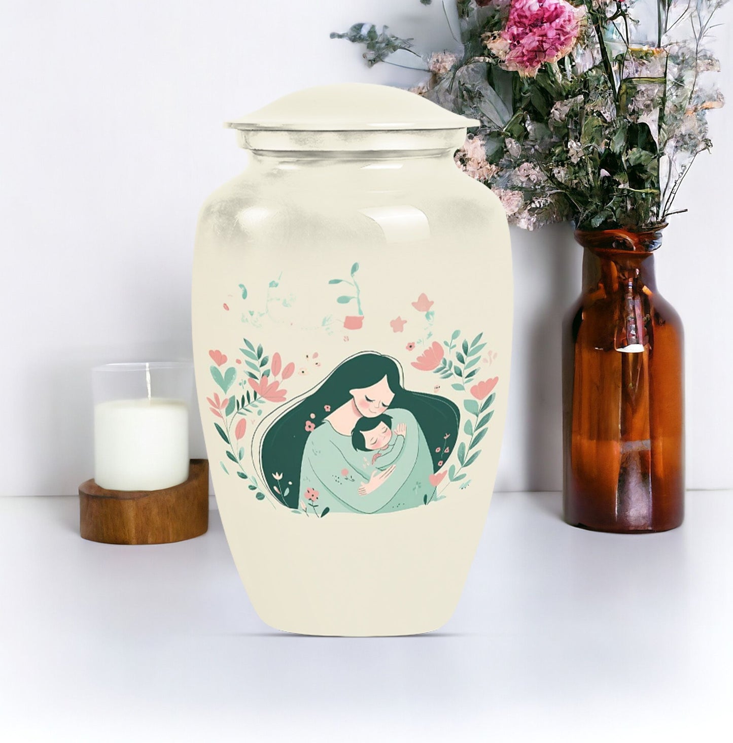 10 Inch Classic Aluminium Urn for mom or dad ashes.
