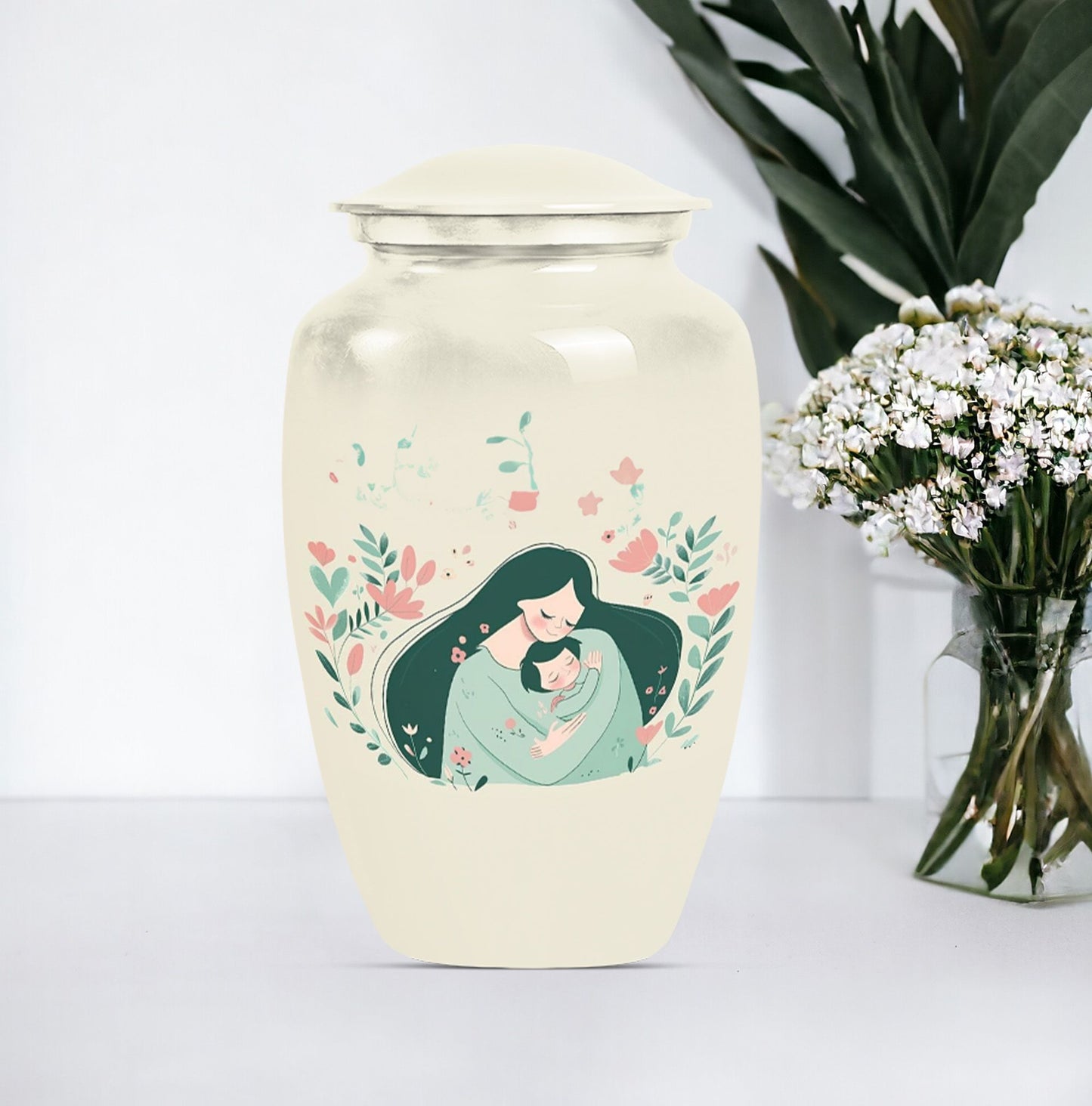 10 Inch Classic Aluminium Urn for mom or dad ashes.